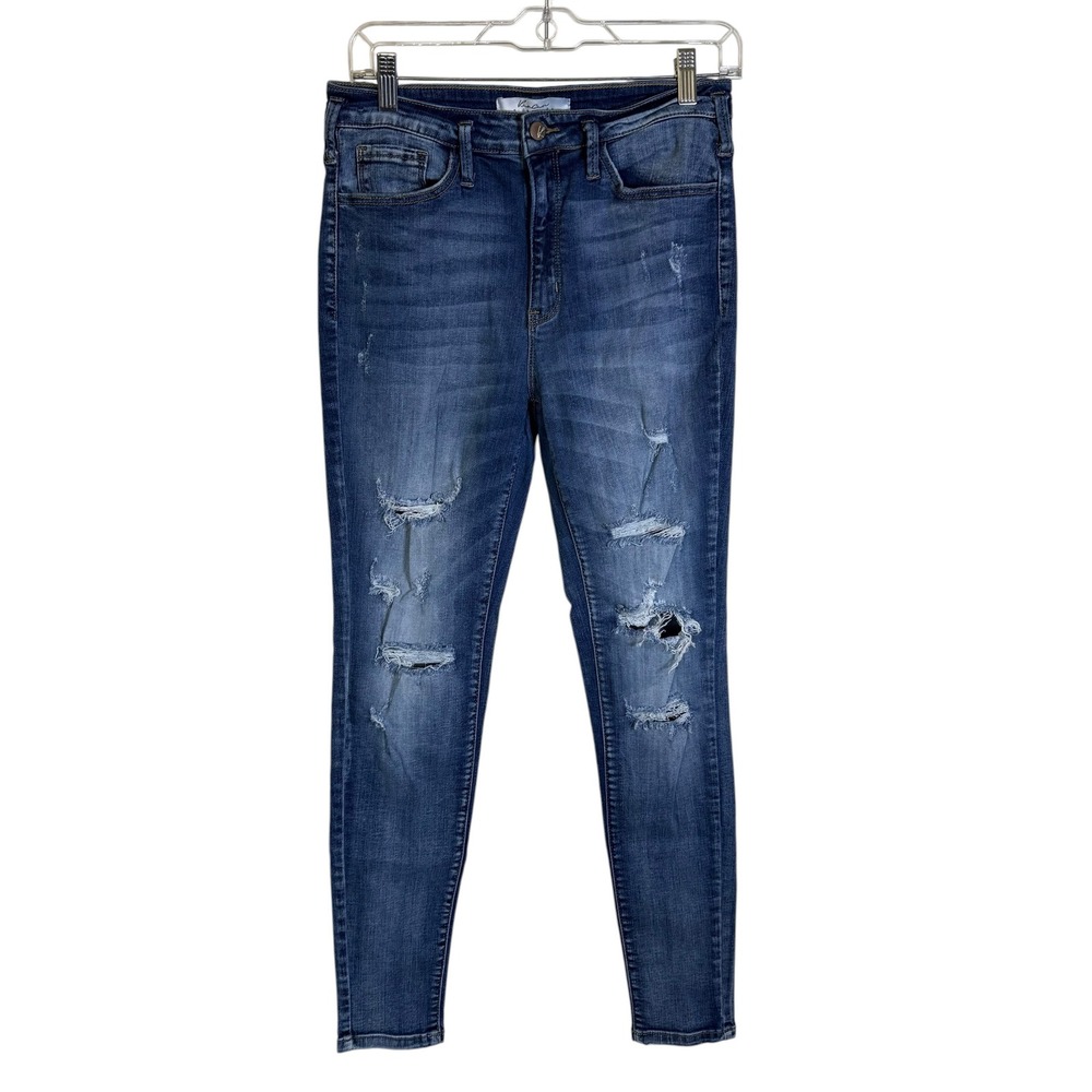 KanCan Signature Skinny Jeans Womens 28 Blue Excellent Distressed High Rise